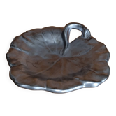 Vintage 1950s Vallauris black matte ceramic pocket bowl.