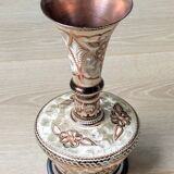 Decorative handcrafted vase in chiseled copper - Floral motifs - Orient / India