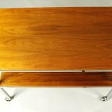 1970s Walnut and Chrome Trolley