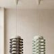 Pair of rare vintage table lamps, sculptural metal design, 1970s, 85 x 20 cm