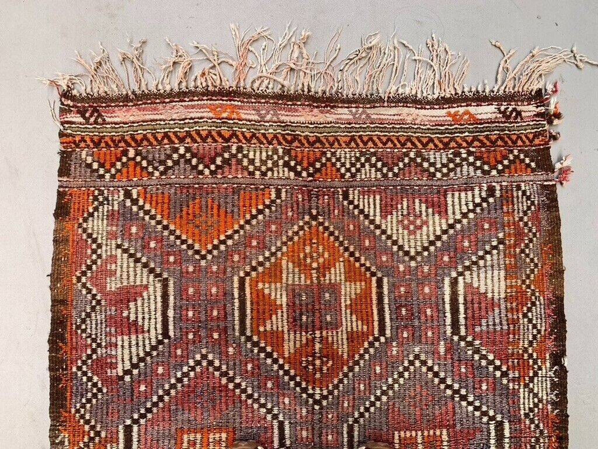Vintage Turkish kilim rug 150x92 cm wool kelim, medium 2489