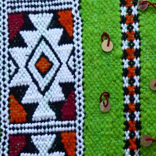 Moroccan green kilim cushion
