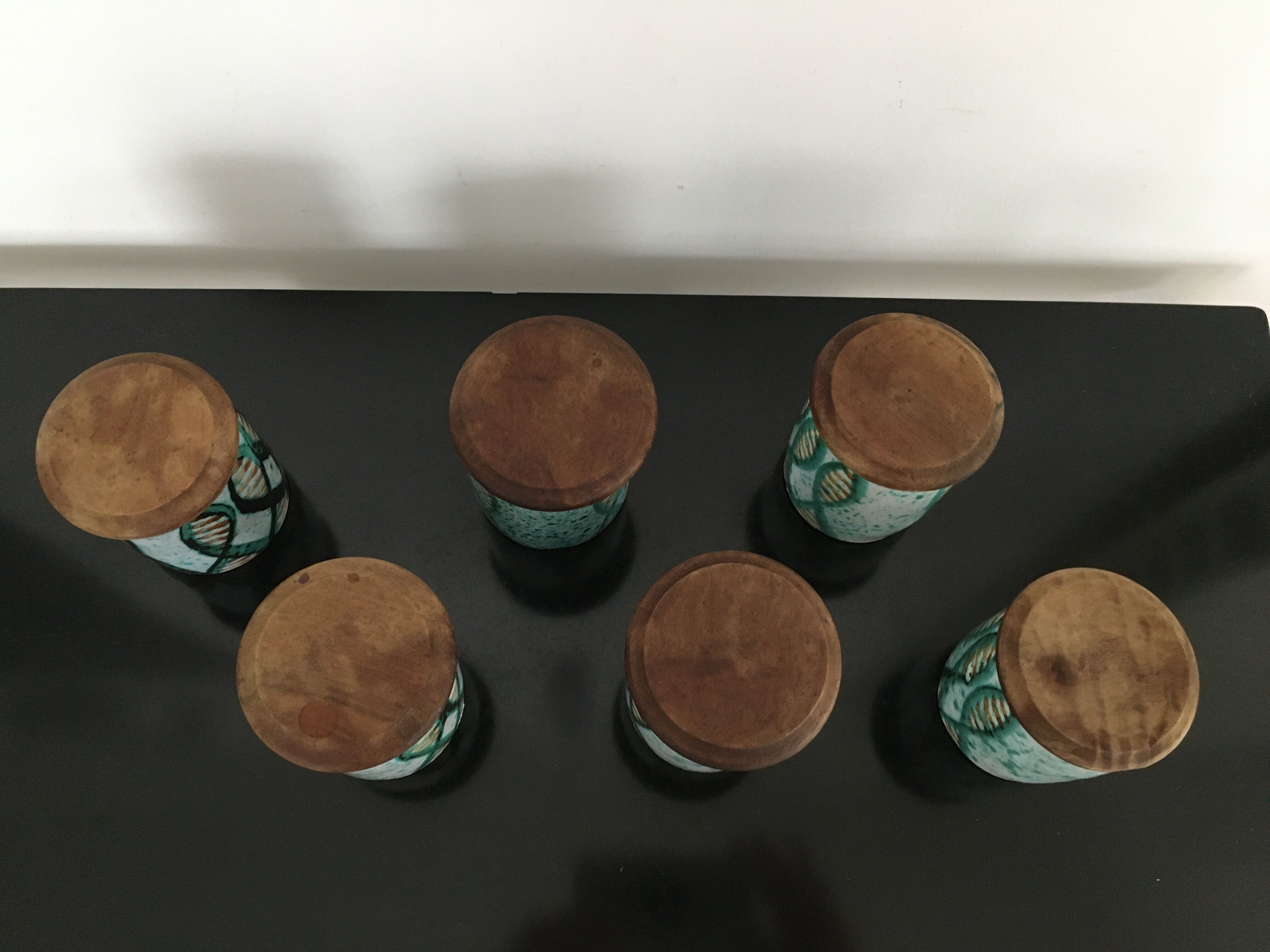 6 vallauris ceramic pots