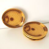 Set of 6 Vintage Fish Plates Set: 1970s KIL Yugoslavia Retro Serving Dishes