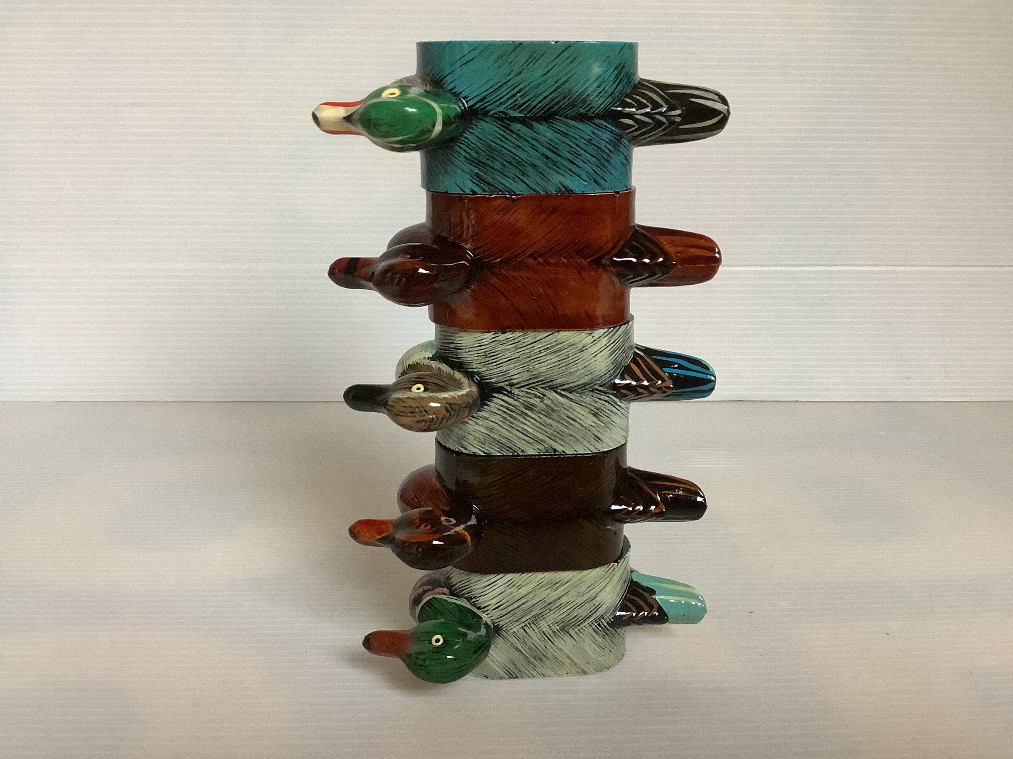 Five duck napkin rings