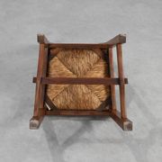 Two Mid-Century Modern Brutalist Oak and Wicker Chairs, 1960
