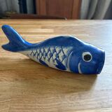 Vase ancien chinois Koi Fish bleu