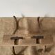 Natural wood coat and hat rack with 2 hooks