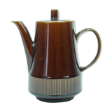 Brown enamelled sandstone teapot with a small lid