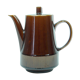 Théière en grès émaillé marron avec un petit couvercle