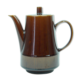 Brown enamelled sandstone teapot with a small lid