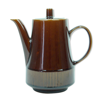 Brown enamelled sandstone teapot with a small lid