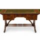 English mahogany double-sided desk with extensions