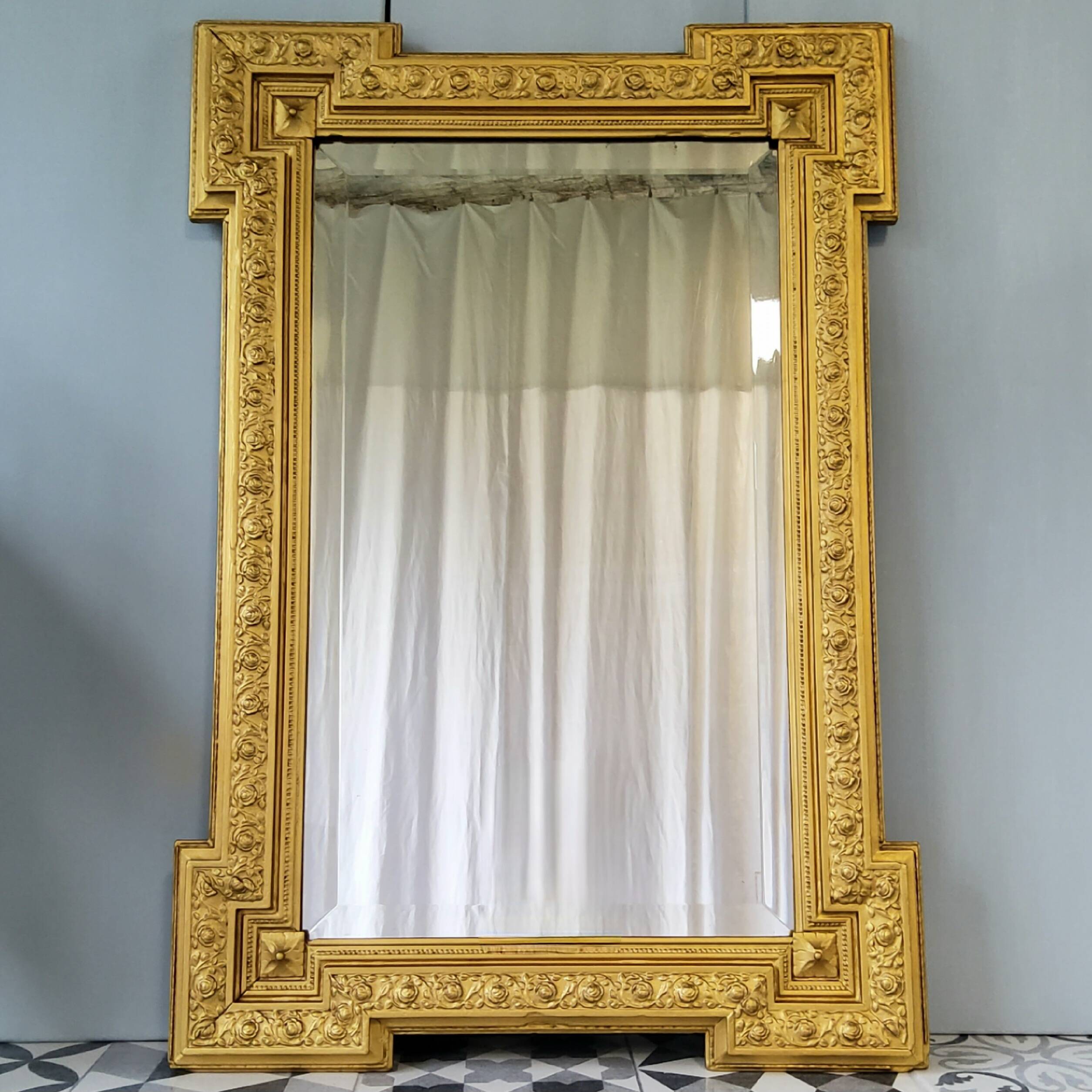 Golden mirror 93x63cm