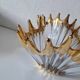 Large vintage crystal bowl from BAYEL with golden tips.