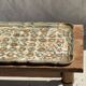 Large wooden tray hand-painted with blue and gold floral ornaments L48x38