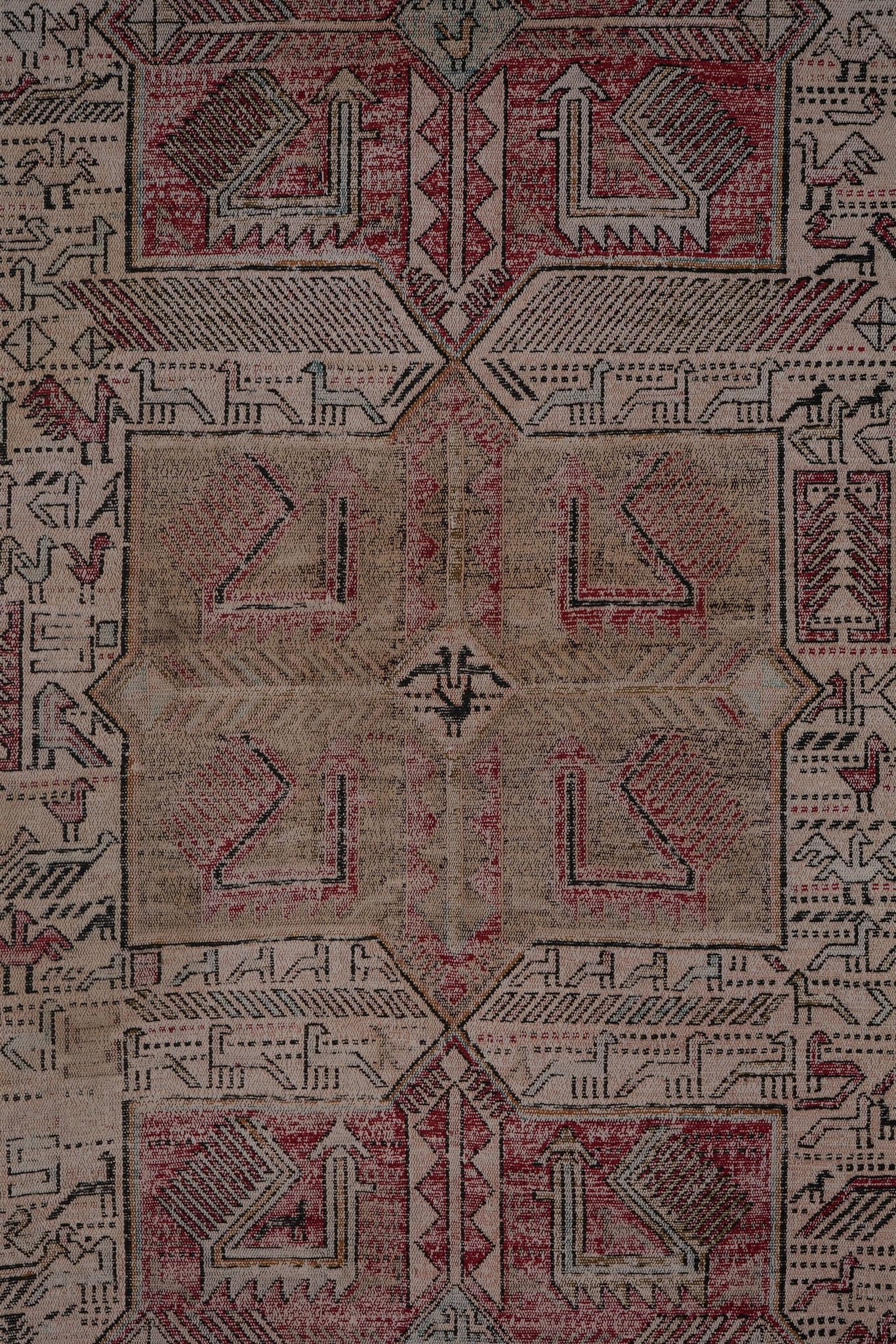 Vintage Turkish Oushak Handwoven Rug 123x183 cm
