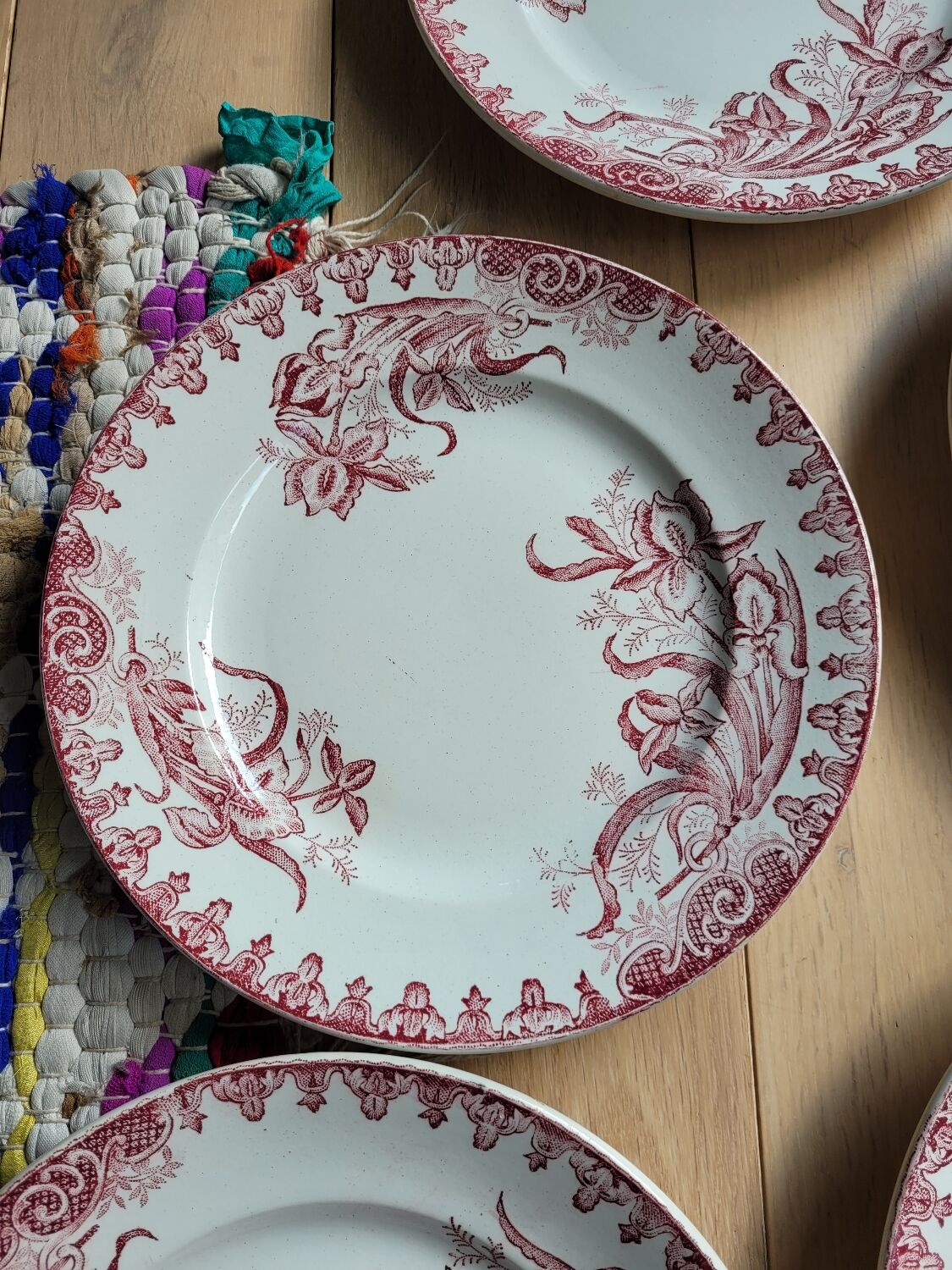 Lot de 5 assiettes plates Terre de fer Ste Amandinoise Iris