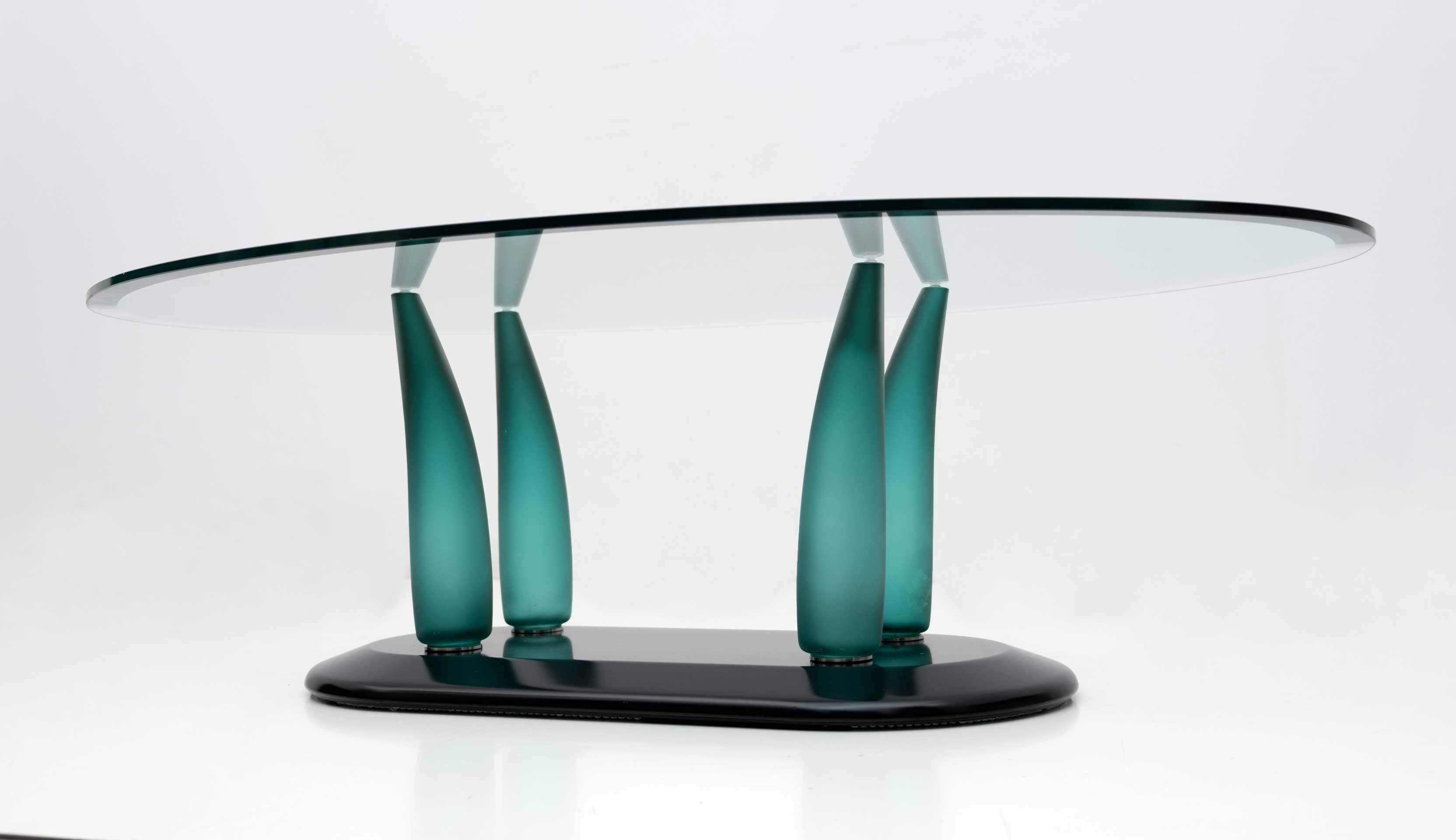 Vintage Italian Murano Glass Coffee Table by Seguso, 1989