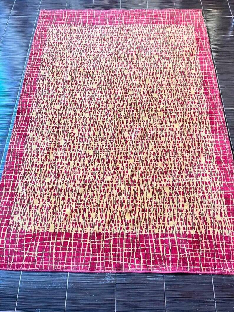1960s mid century design Abstract organic Rug/carpet, Czechoslovakia - bouclé