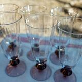 set of 6 blown glass champagne flutes