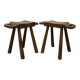 Pair of rustic stools in brutalist style