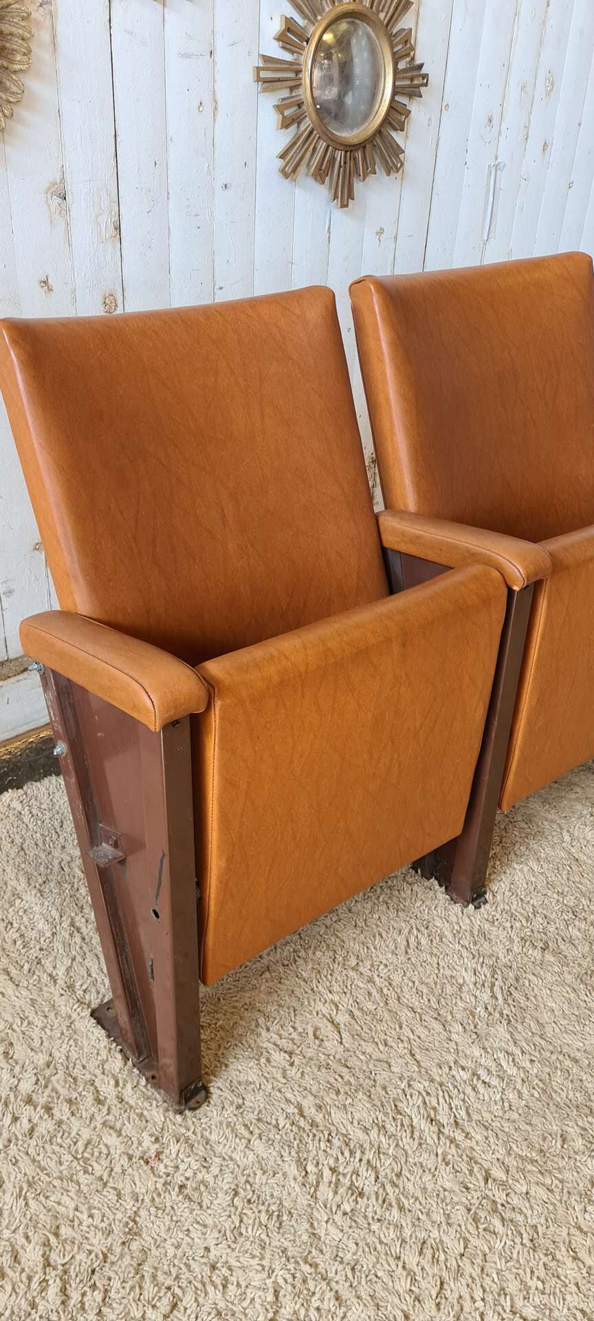 Pair of vintage cinema armchairs
