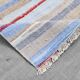 Tapis Kilim à rayures bleu clair 4x6, 117x177 cm