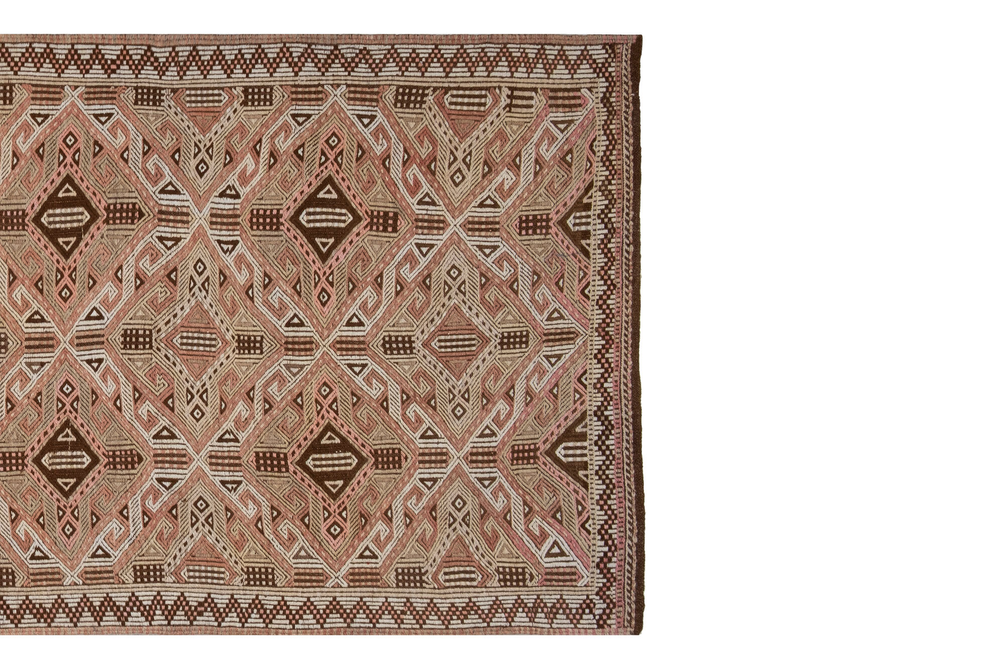 Turkish jajim runner hand woven wool nomad runner rug 140 x 320 cm