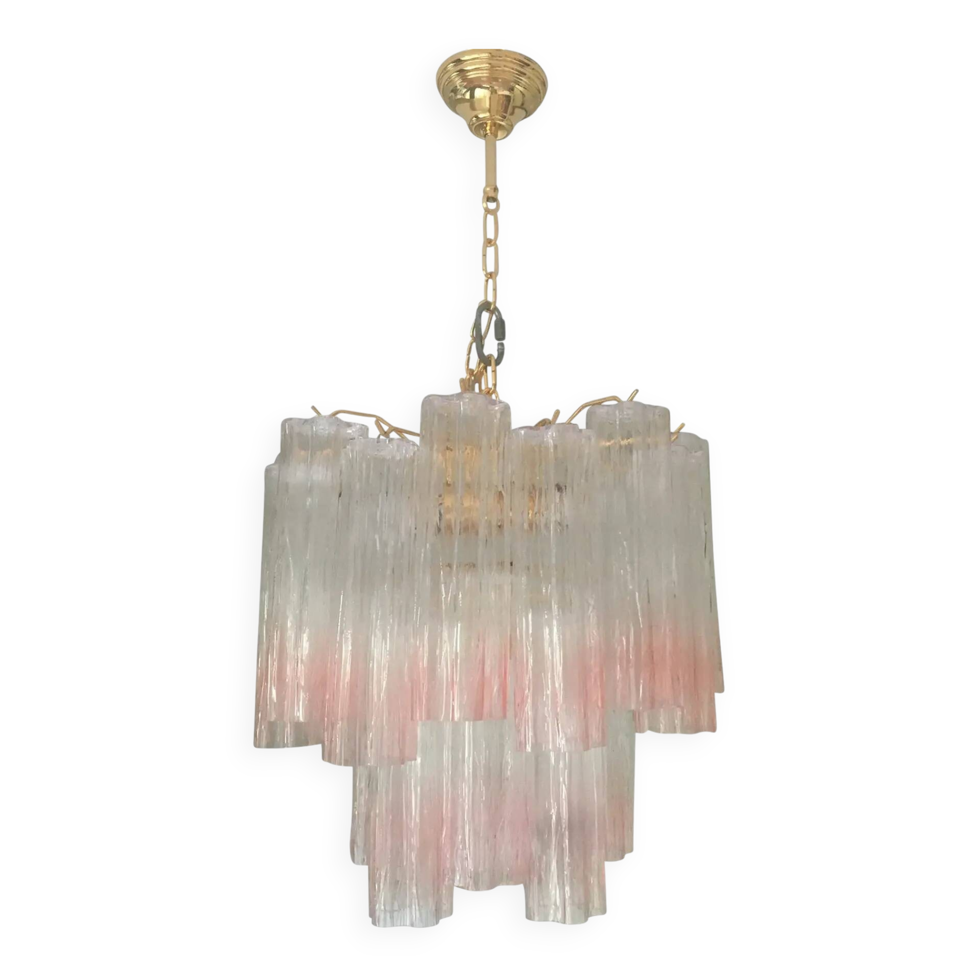 Venini-Style Murano Glass Tronchi Chandelier