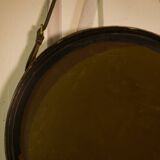 Black leather mirror by Jacques Adnet 1950s