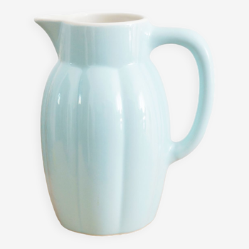 Sky blue earthenware pitcher, 1950s