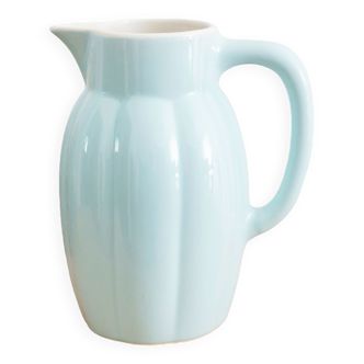 Sky blue earthenware pitcher, 1950s