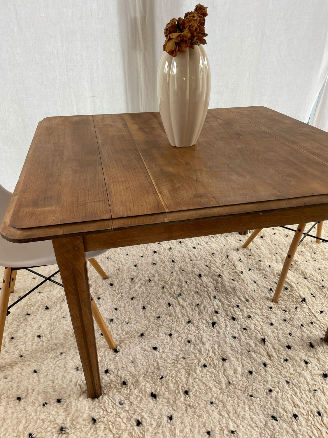 Vintage table in raw wood