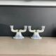 Pair of Gien earthenware candlesticks - lamp bases - Ref 1170