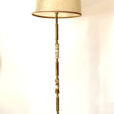 Brass and onyx marble floor lamp