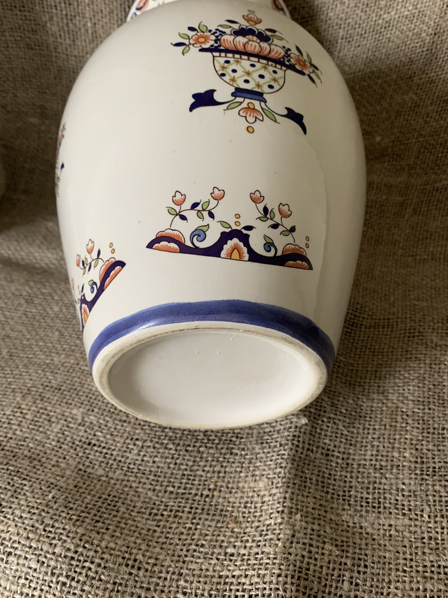 Vase céramique décor fleurs