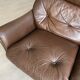 Vintage leather sofa Jacques Coulon 1960s