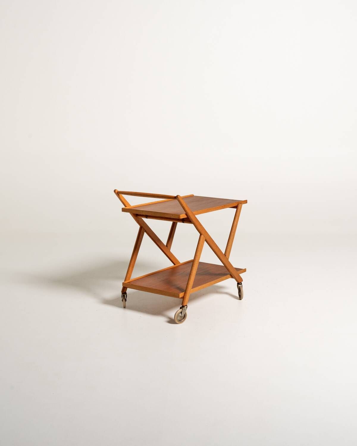 Folding Teak and Oak Trolley, Nybrofabriken