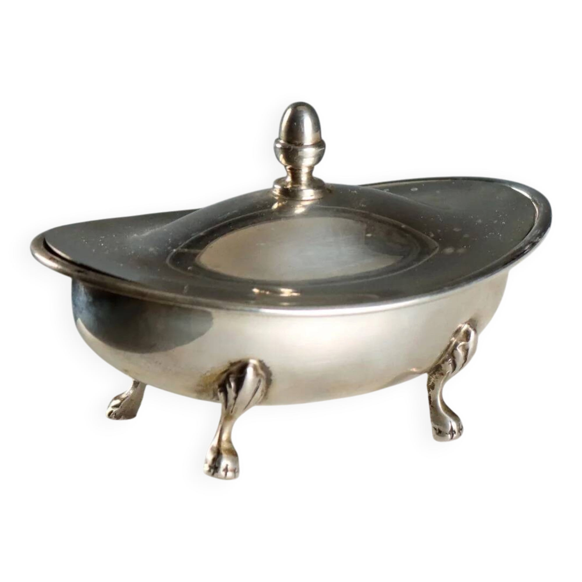 Antique silver sugar bowl by Macchia Giovanni, Udine, 20th century.