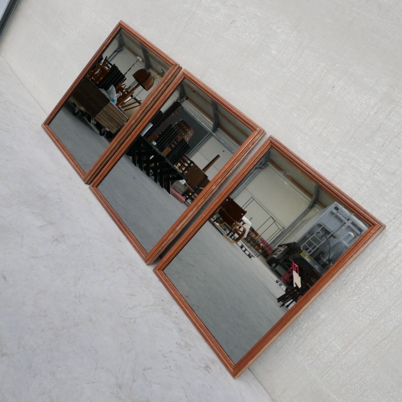 Mid-Century Oak Dutch Mirrors 67x92cm