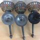 3 appliques balls colored glass and metal, 80s