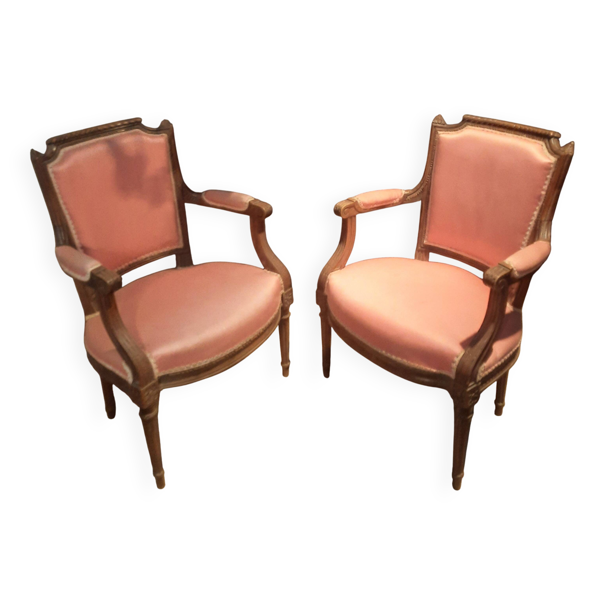 Pair of Louis XVI style armchairs