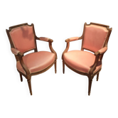 Pair of Louis XVI style armchairs