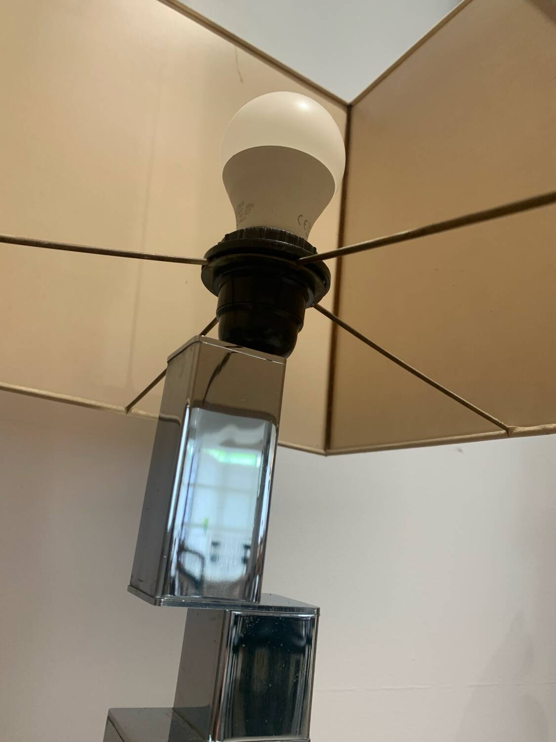 Vintage space age modernist chrome lamp circa 1970