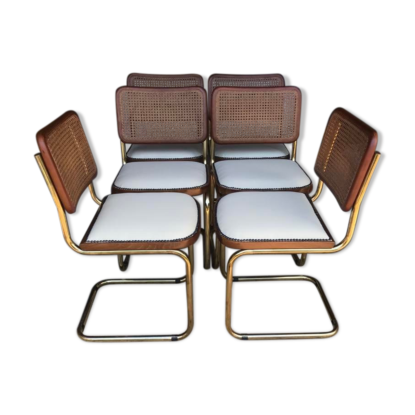 6 chaises cesca Marcel Breuer Italie 1970