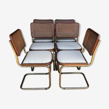 6 chaises cesca Marcel Breuer Italie 1970