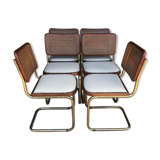 6 chaises cesca Marcel Breuer Italie 1970