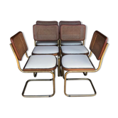 6 chaises cesca Marcel Breuer Italie 1970