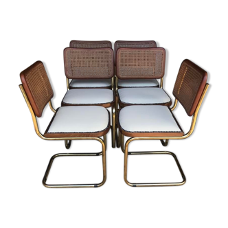 6 chaises cesca Marcel Breuer Italie 1970